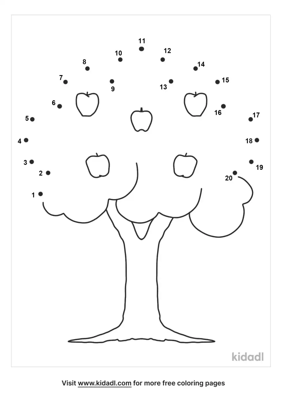 Apple Tree Dot To Dot (Easy)