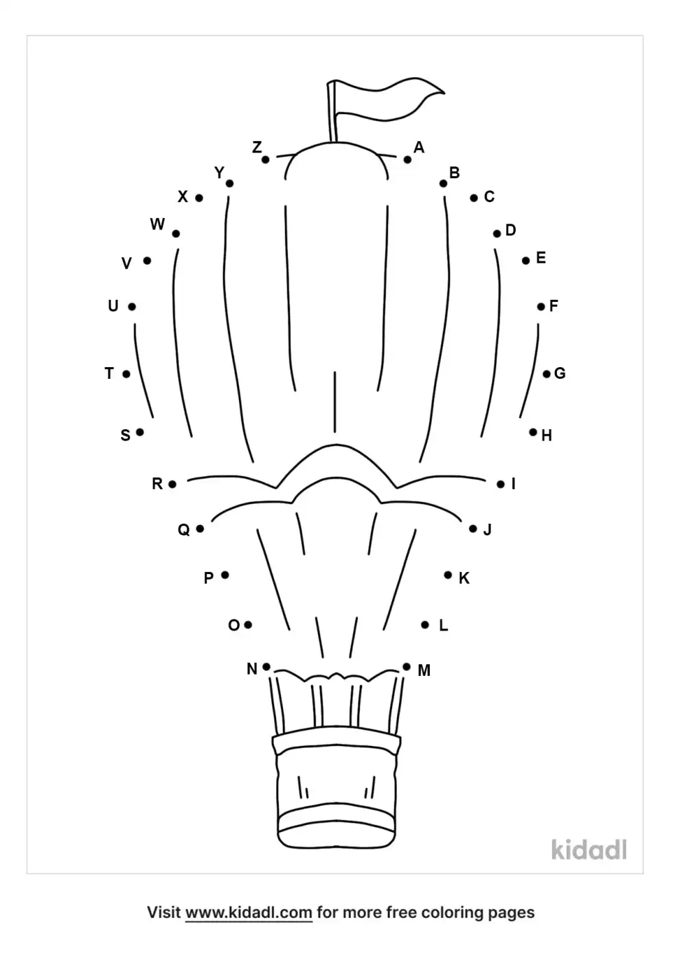Alphabet Balloon Dot To Dot