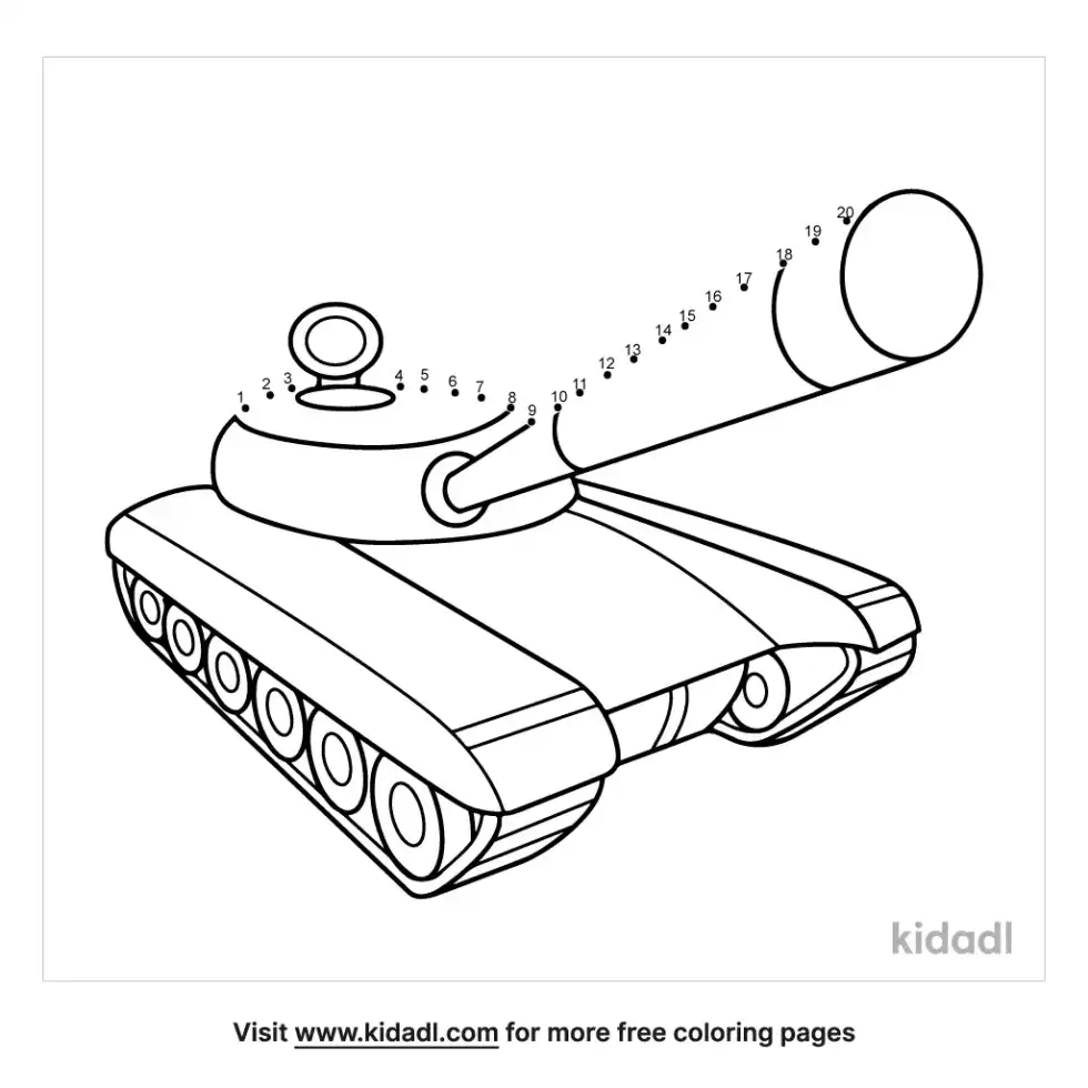 Army Tank Dot To Dot (Easy)