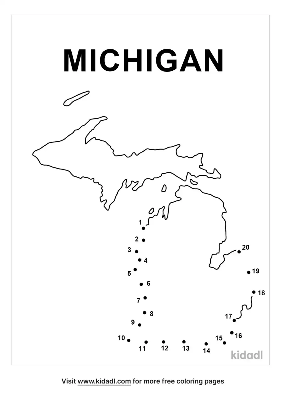 Michigan Dot To Dot (Easy)