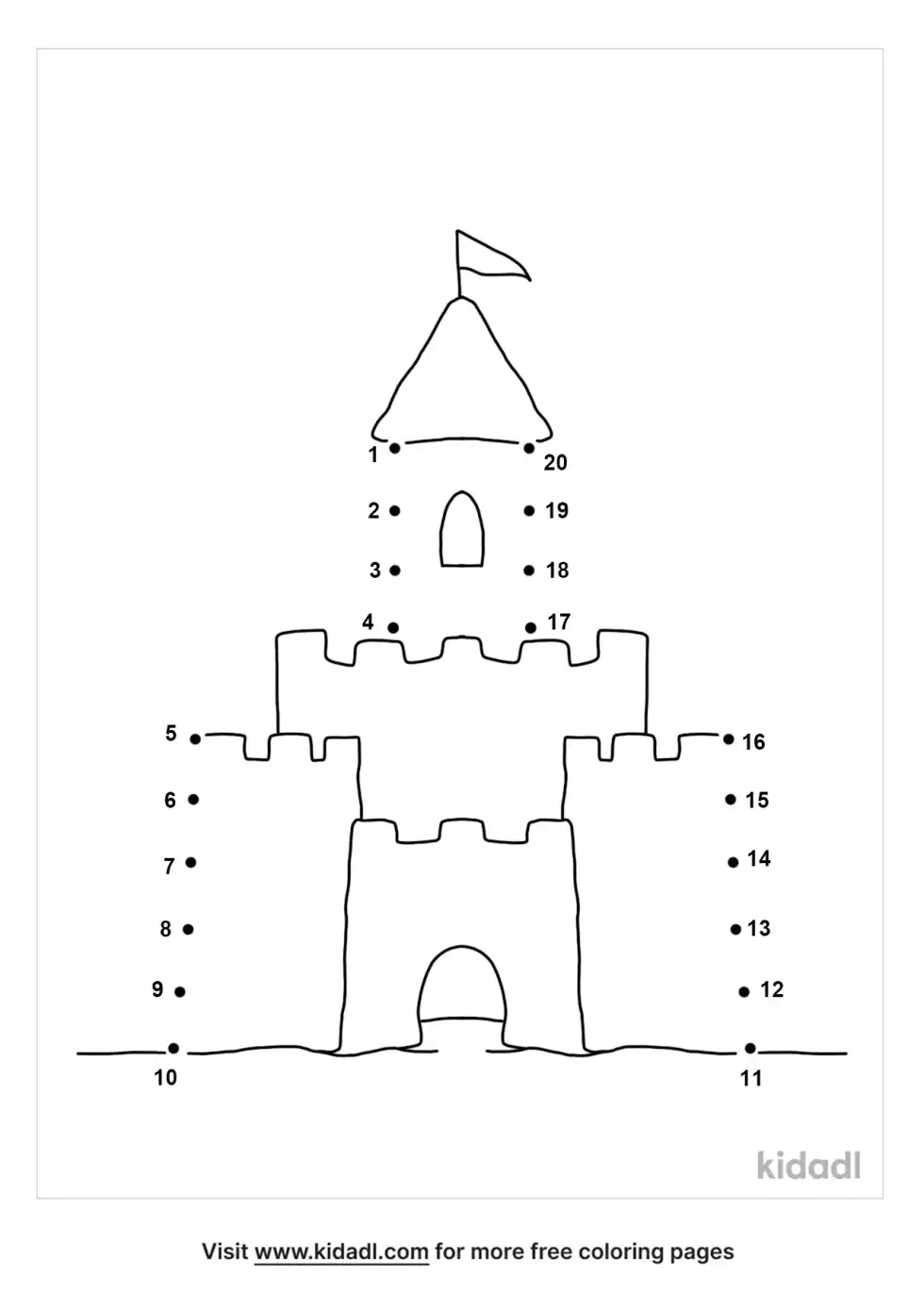 Sand Castle Dot To Dot (Easy)