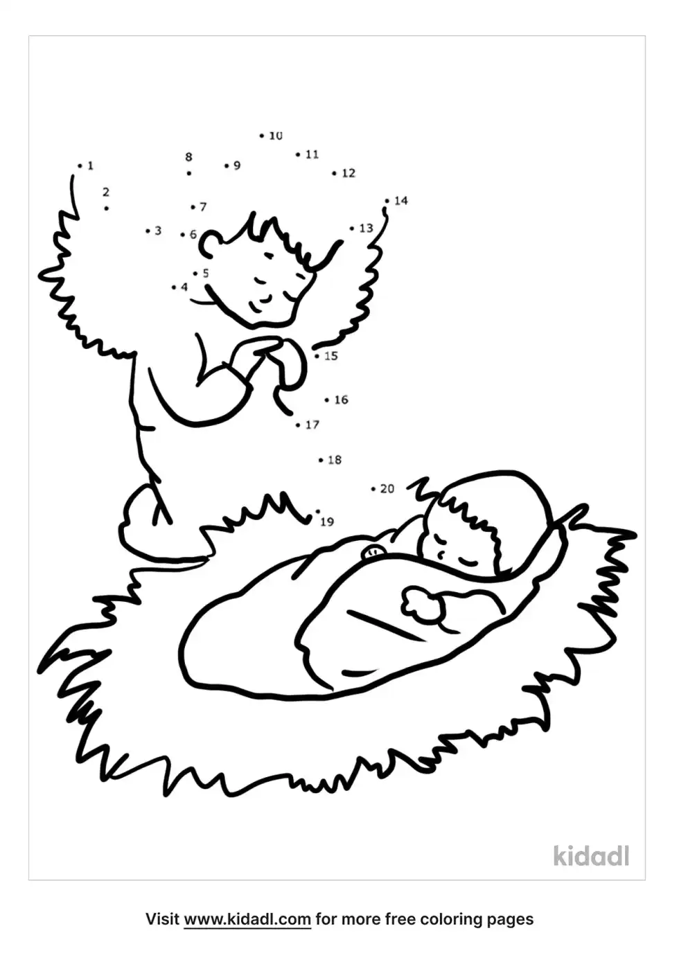 Jesus Christmas Dot To Dot (Easy)