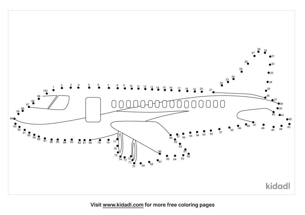 Airplane Dot To Dot (Hard) | Kidadl