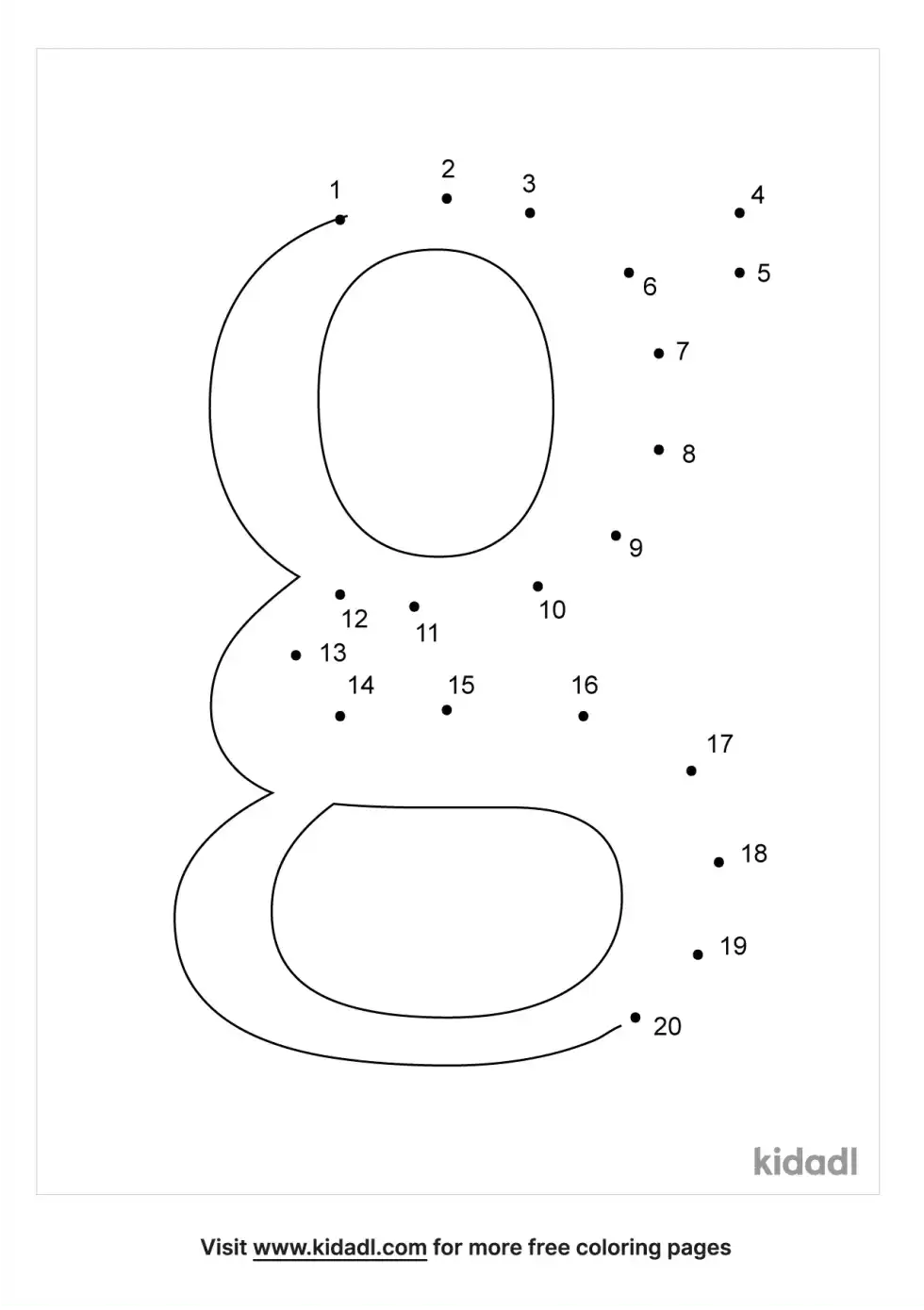 Letter G Dot To Dot (Easy)