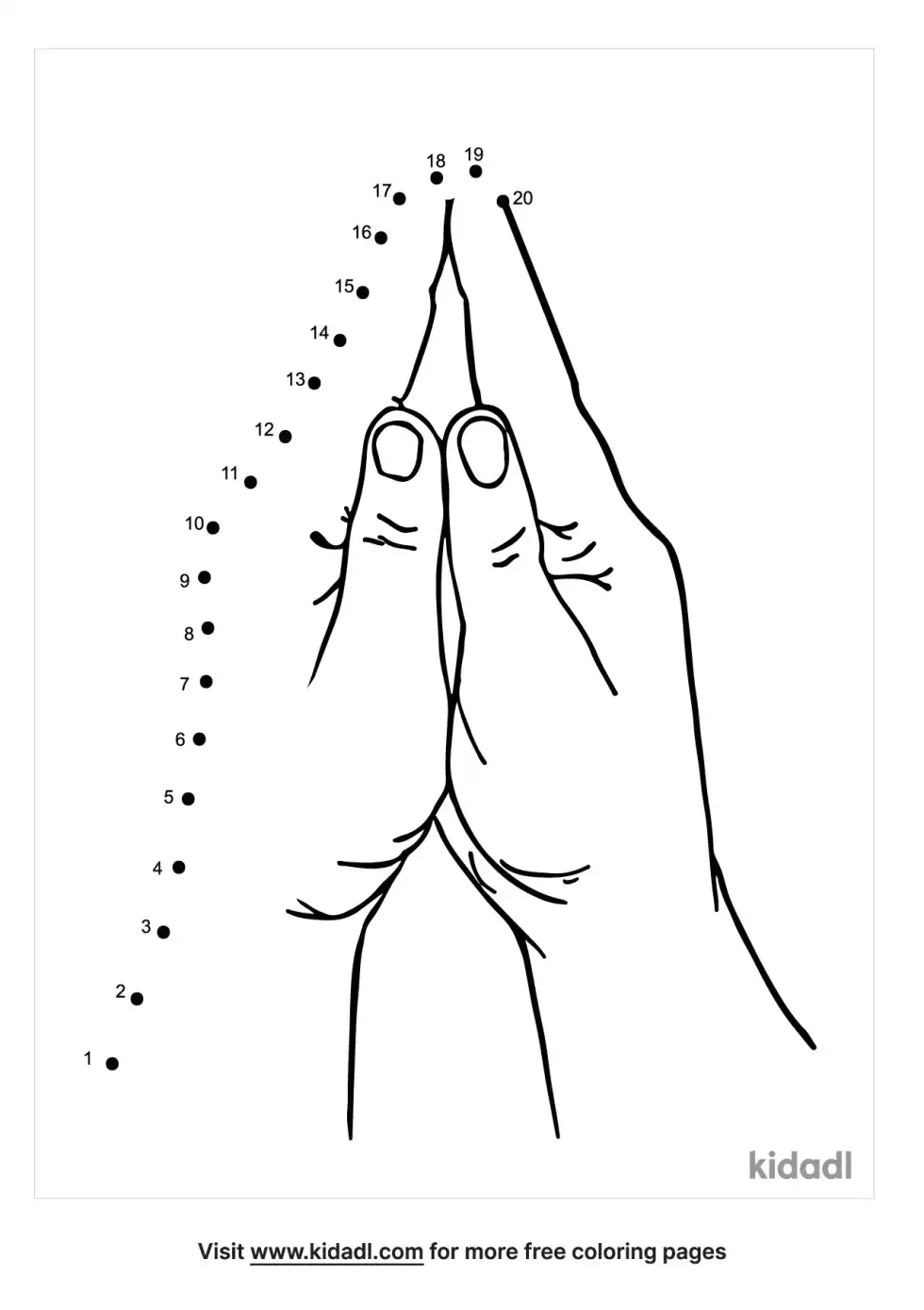 Praying Hands Dot To Dot (Easy)