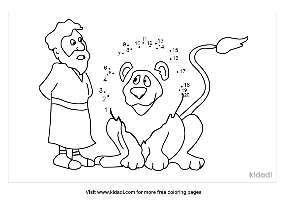 Daniel And Lion's Den Dot To Dot (Easy)
