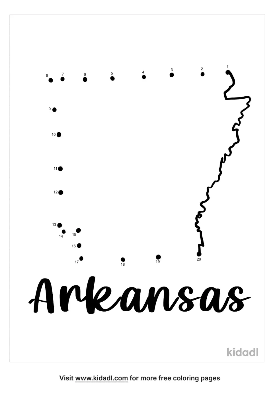 Arkansas Dot To Dot (Easy)