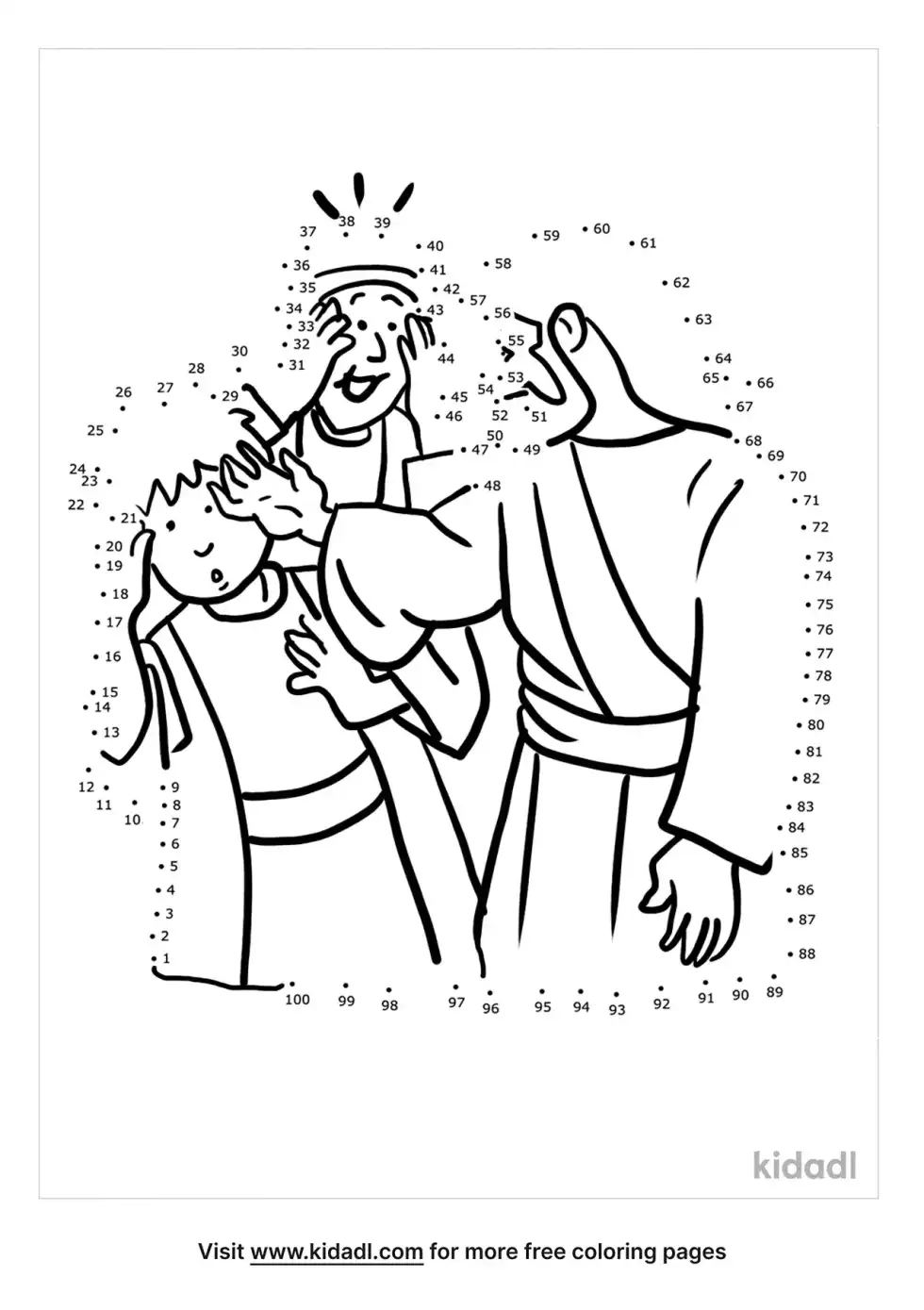 Jesus Heals Two Blind Men Dot To Dot (Hard)
