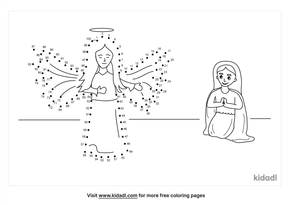 Angel Appears To Mary Dot To Dot (Hard)