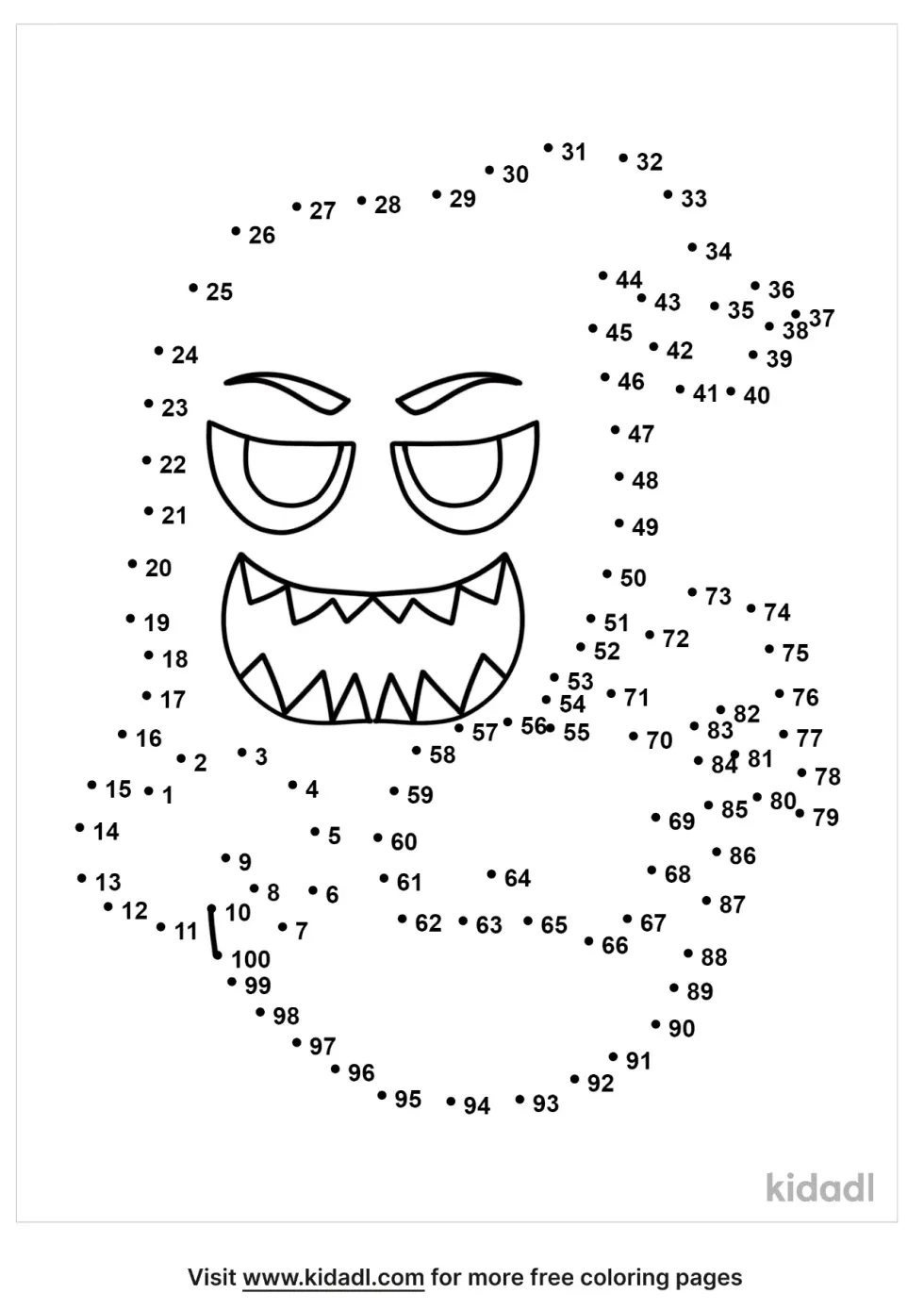 Scary Theme Dot To Dot (Hard) | Kidadl