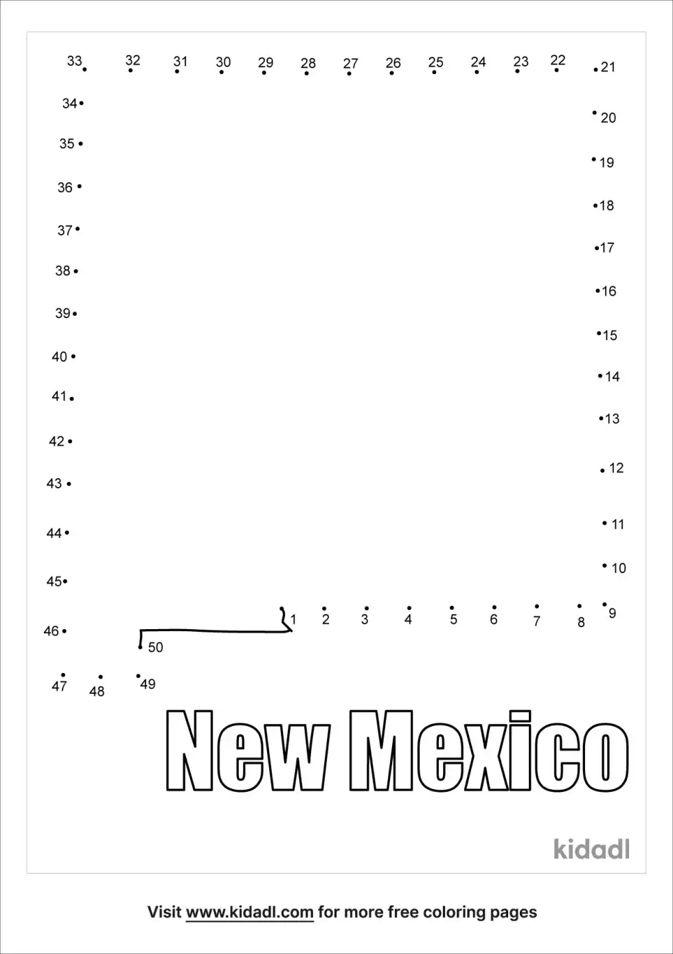 New Mexico Dot To Dot (Medium)