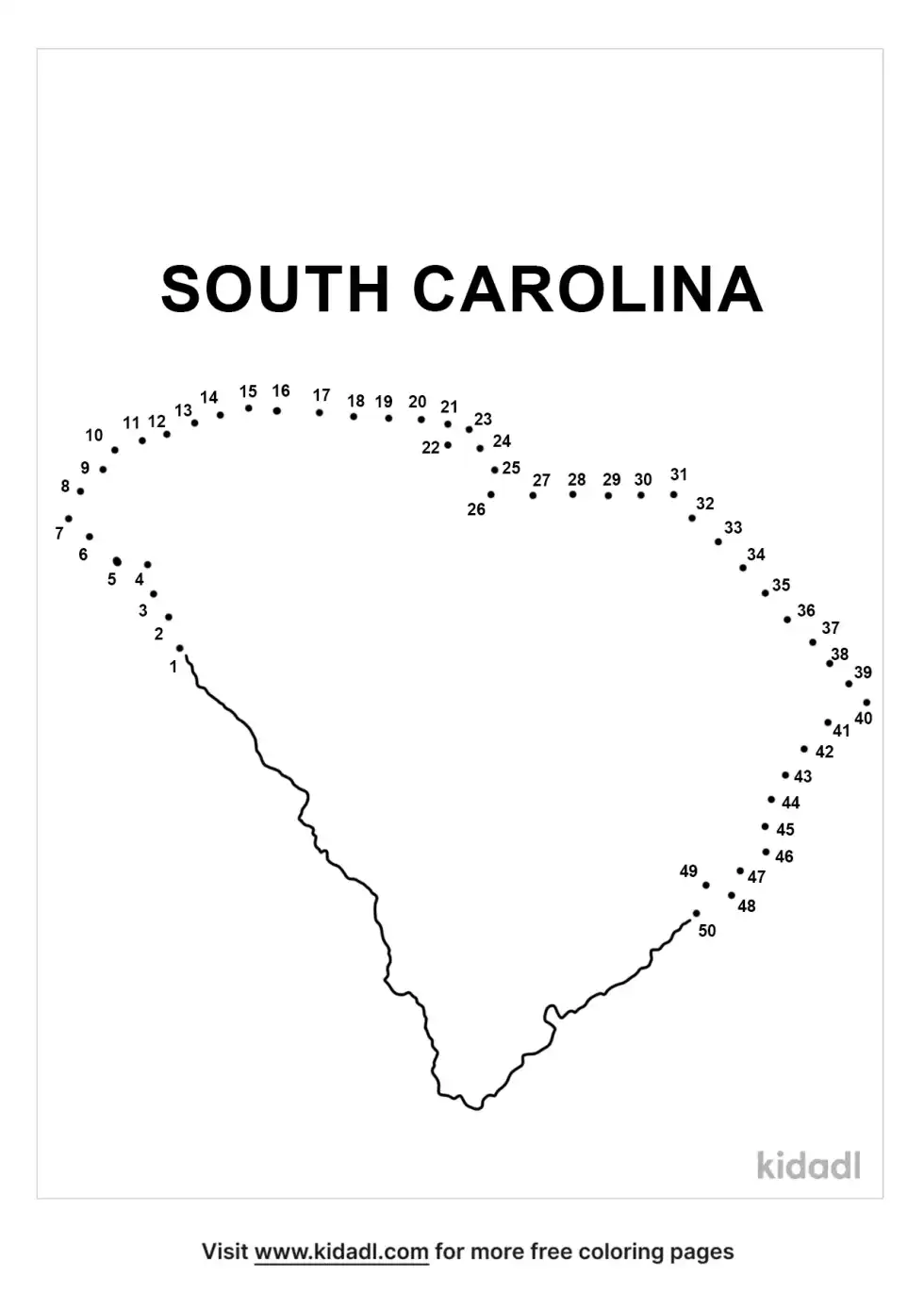 South Carolina Dot To Dot (Medium)