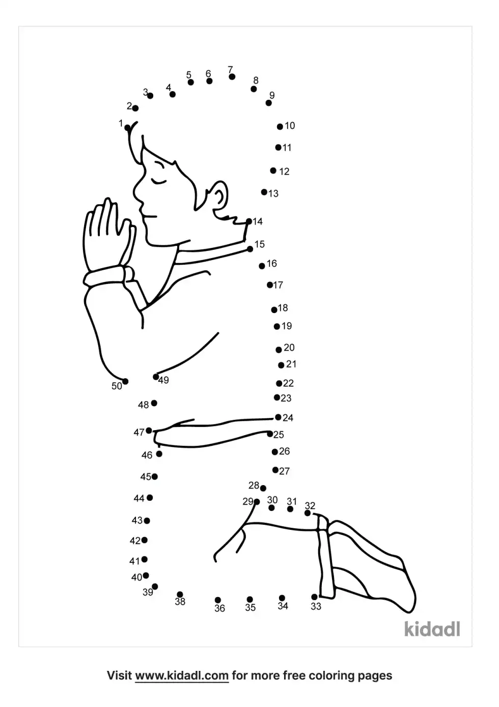 Child Praying Dot To Dot (Medium)