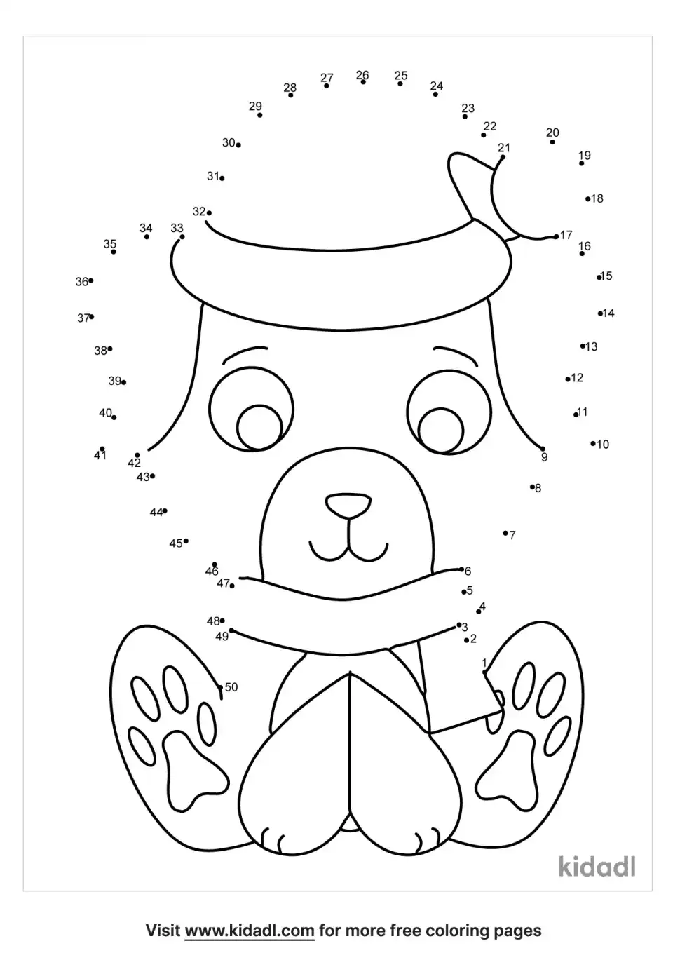 Santa Dog Dot To Dot (Medium)