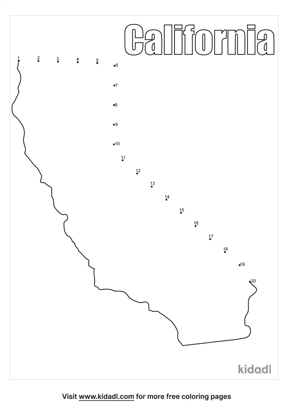California Dot To Dot (Easy)