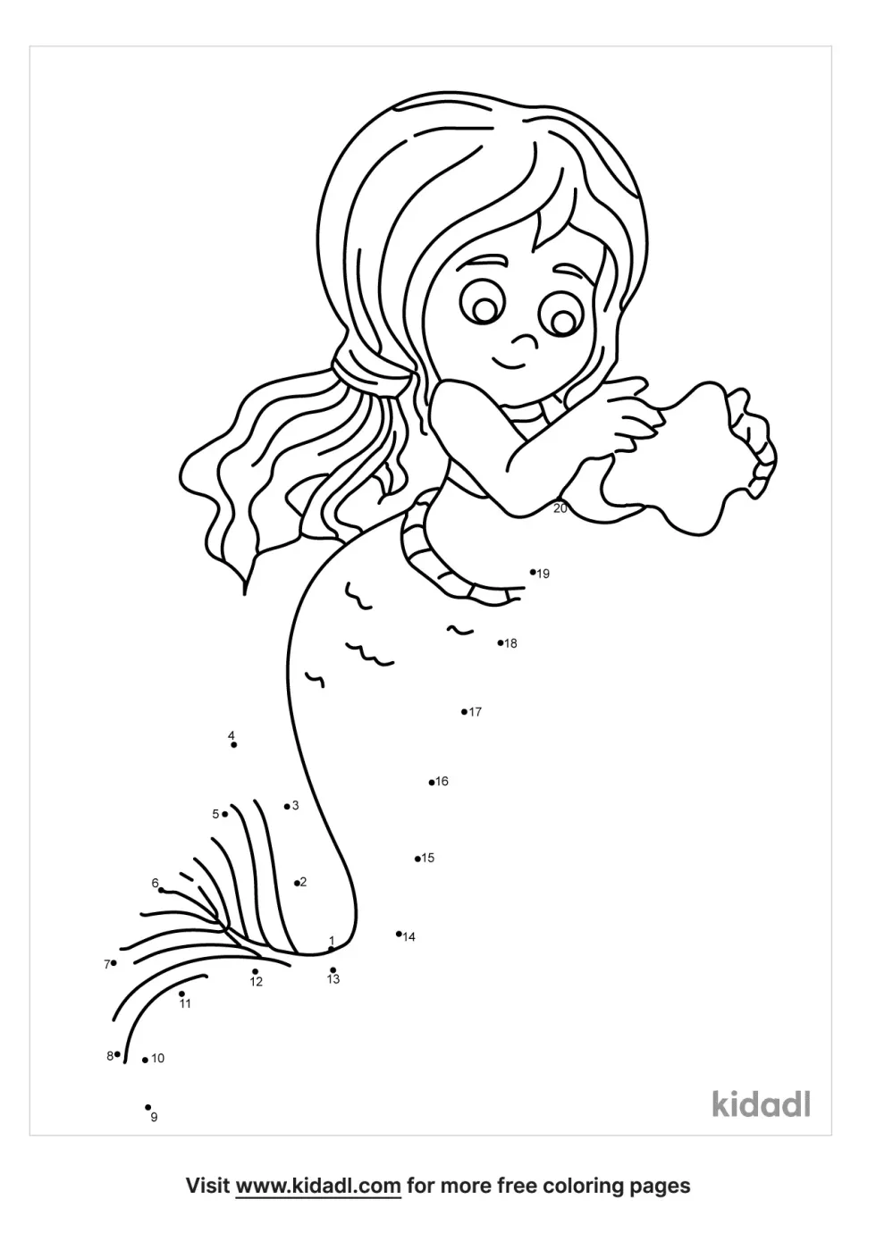 Mermaid Dot To Dot (Easy) | Kidadl