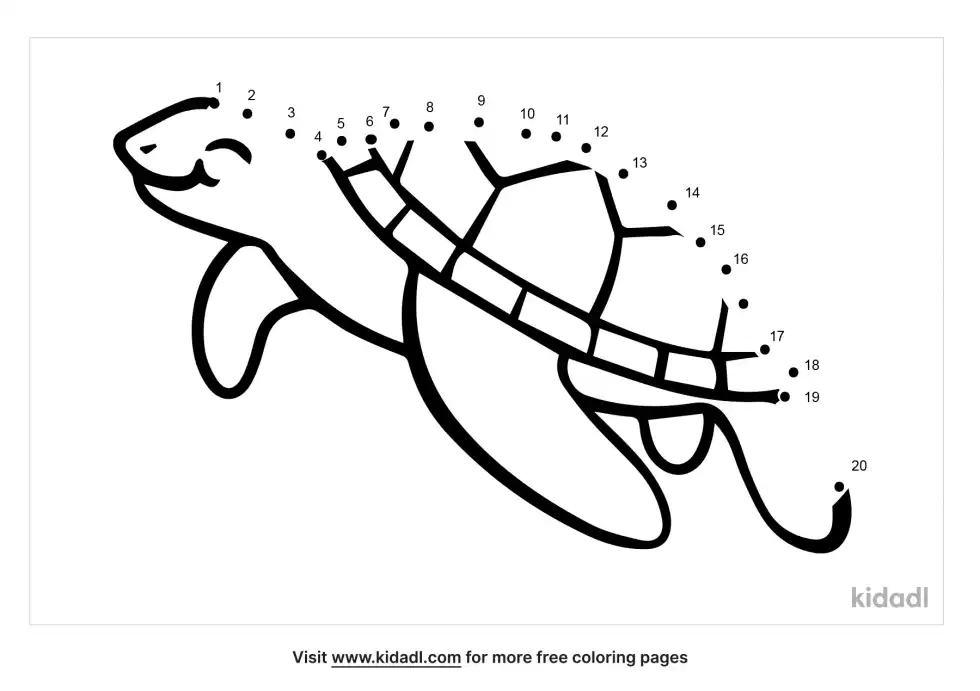 Sea Turtle Dot To Dot (Easy)