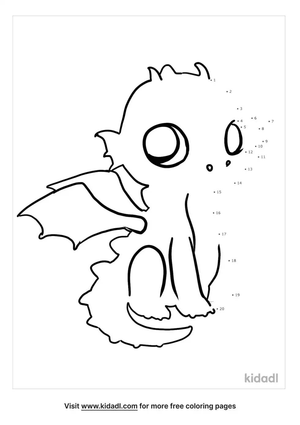 Baby Dragon Dot To Dot (Easy)