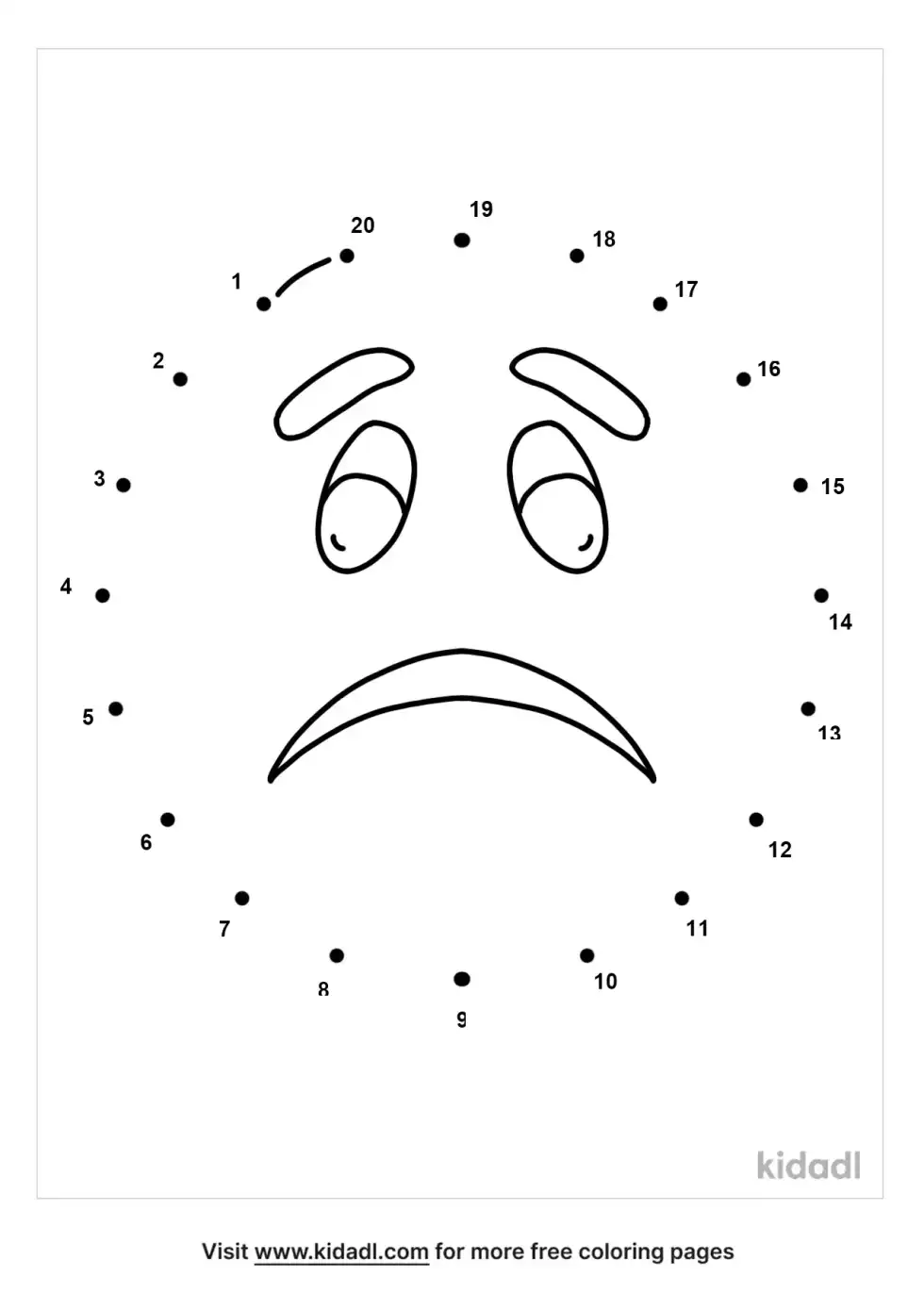 Sad Face Dot To Dot (Easy)