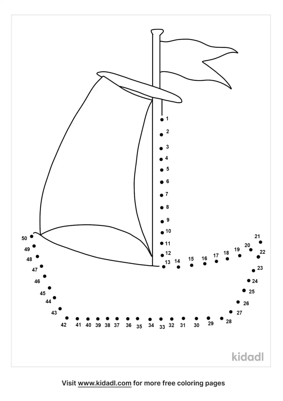 Sailing Ship Dot To Dot (Medium)