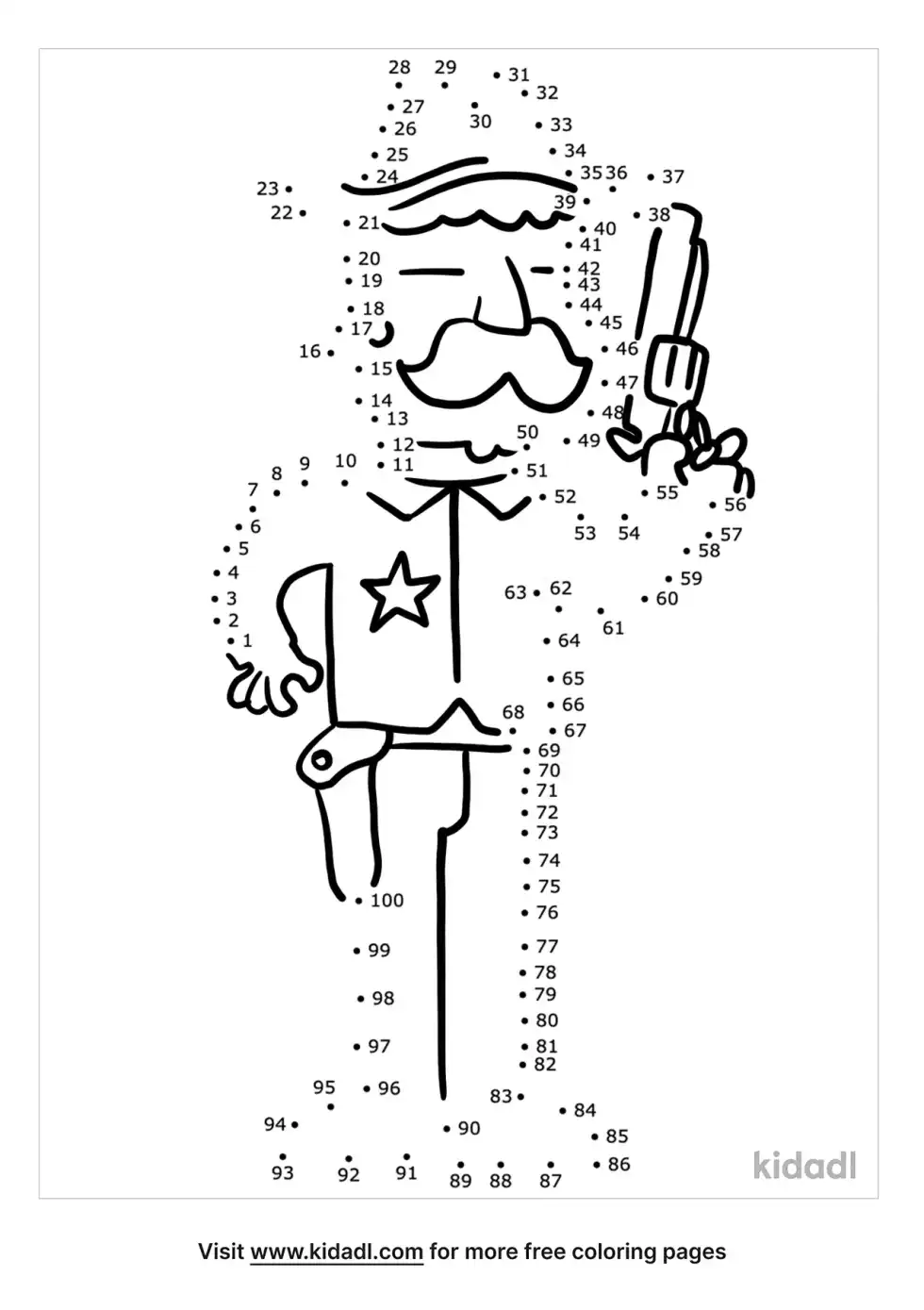 Old West Sheriff Dot To Dot (Hard)