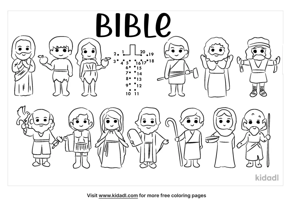 Bible Characters Dot To Dot (Easy)