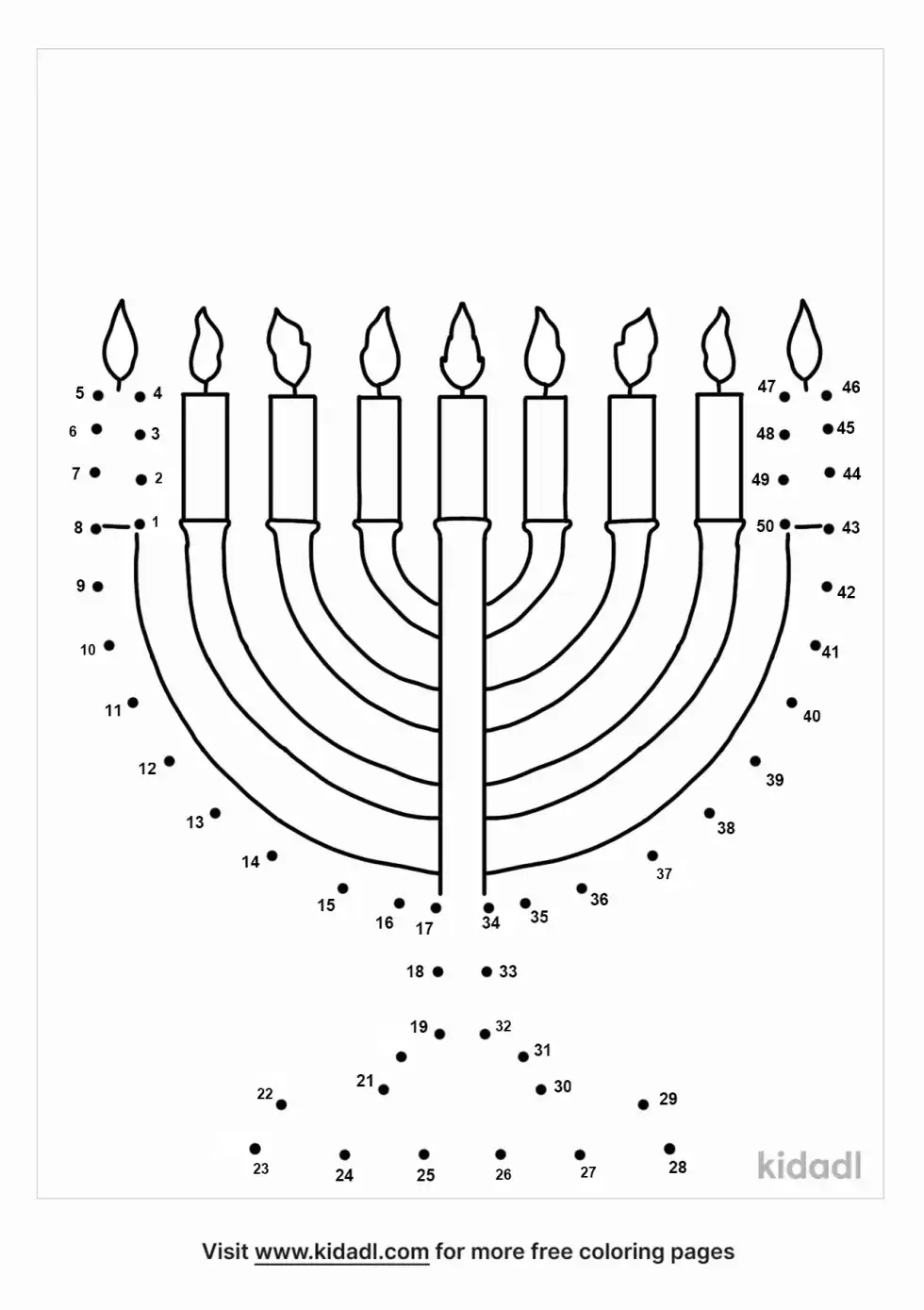 Menorah Dot To Dot (Medium)
