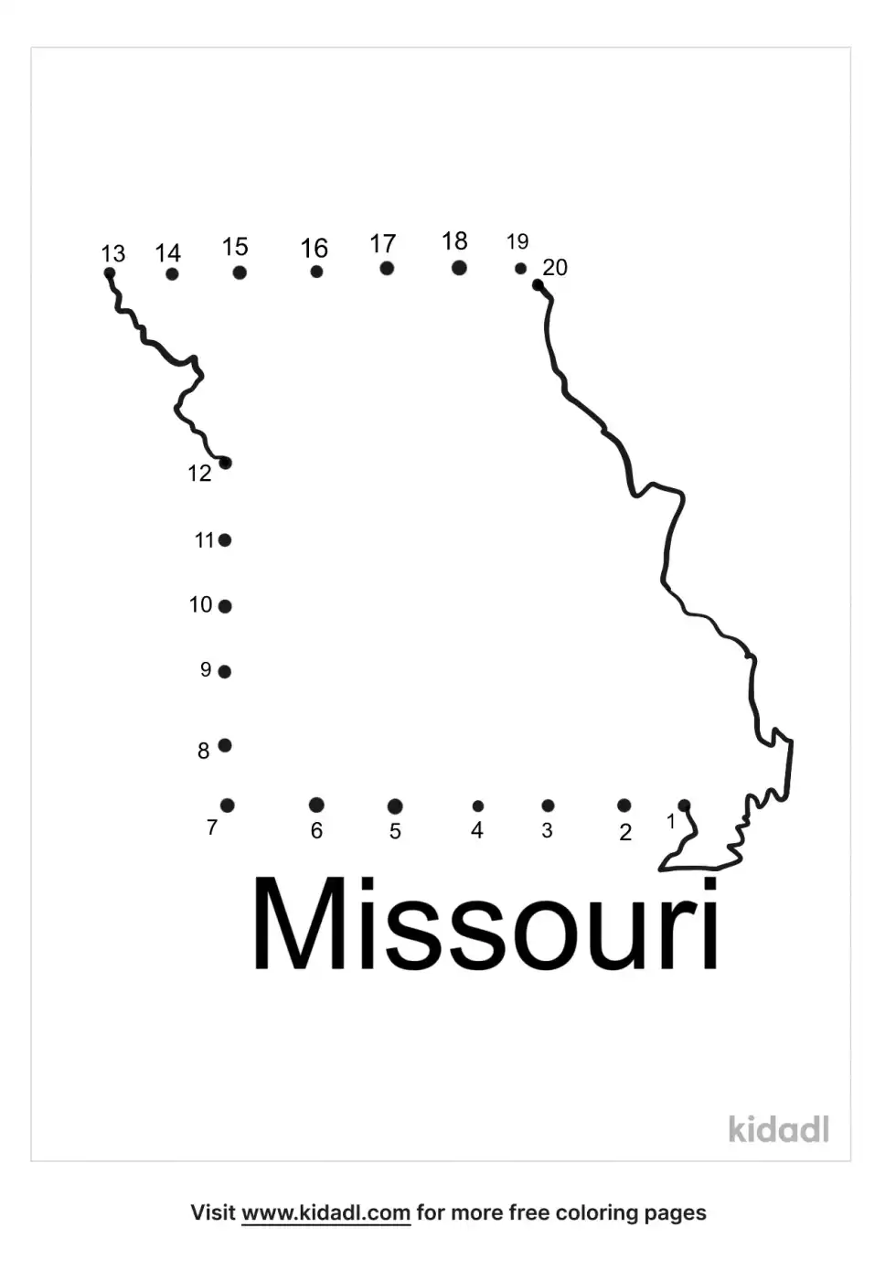 Missouri Dot To Dot (Easy)