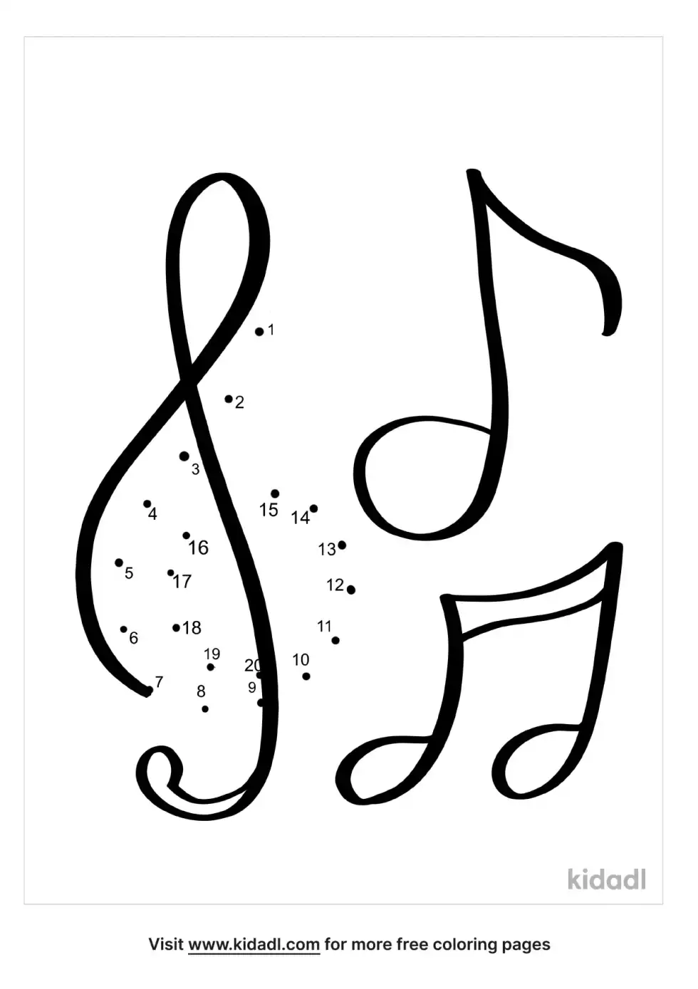 Music Notes Dot To Dot (Easy)