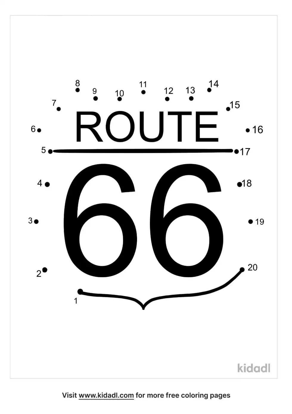 Route 66 Dot To Dot (Easy)