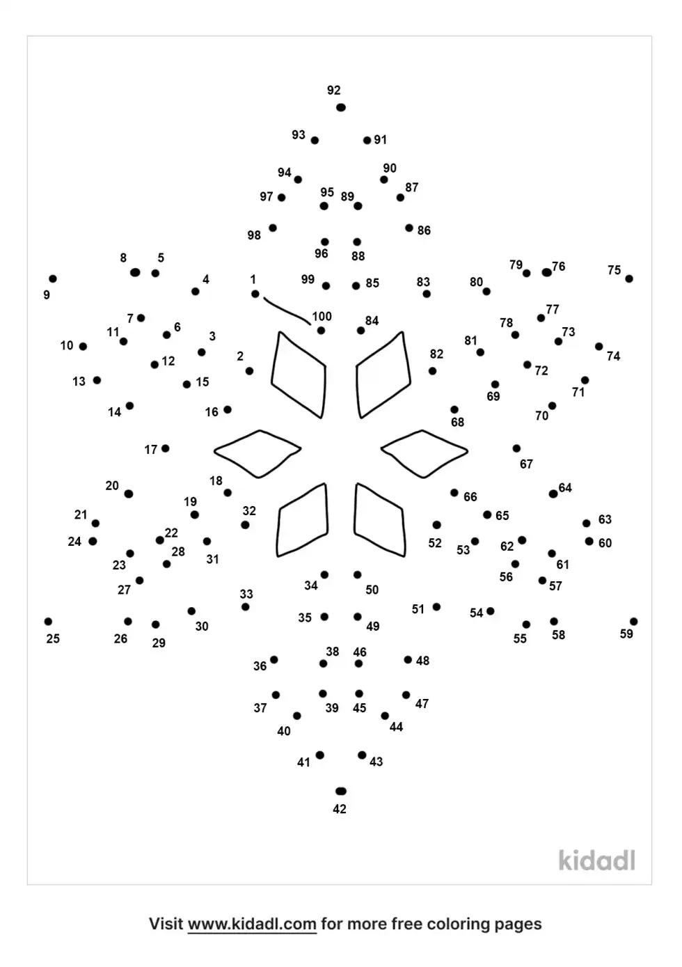 Christmas Snowflake Dot To Dot (Hard)