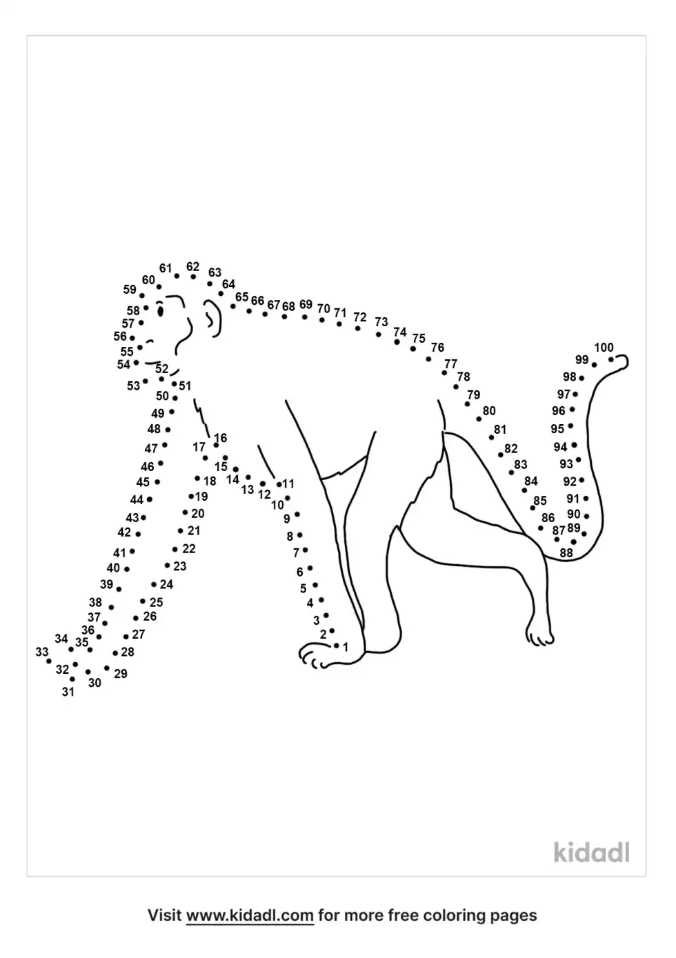 Rhino Monkey Dot To Dot (Hard)