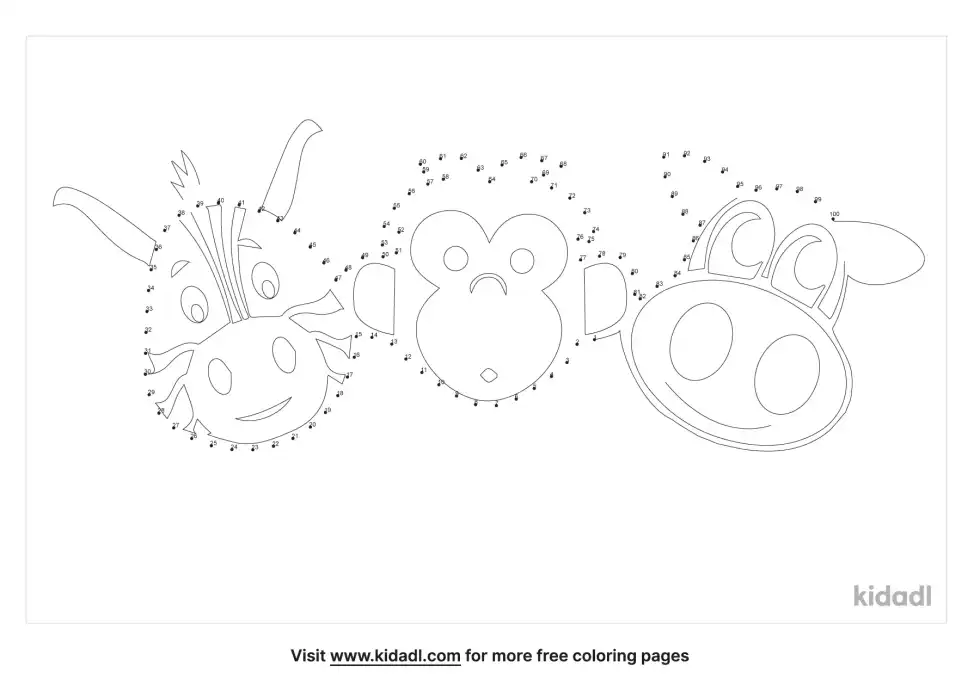Animal Faces Dot To Dot (Hard)