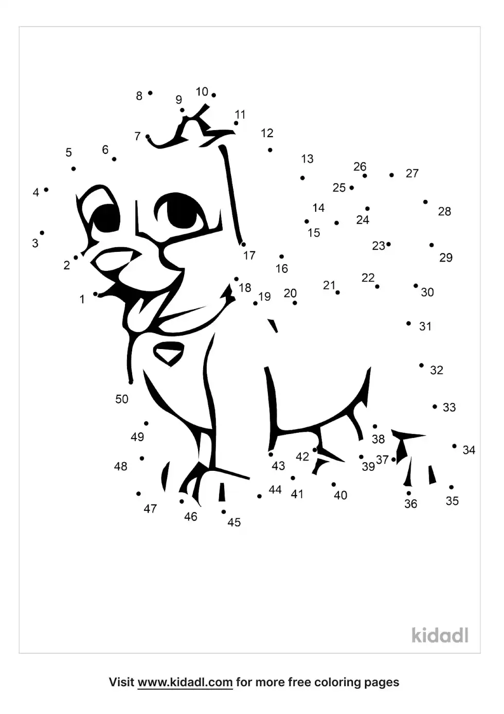 Cute Puppies Dot To Dot (Hard)
