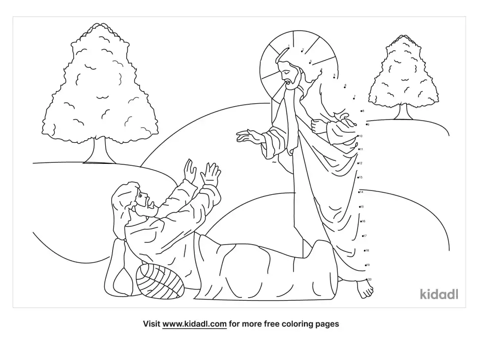 Jesus Heals A Man Dot To Dot (Easy)