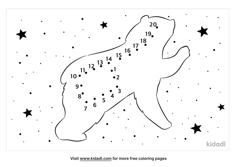 Great Bear Constellation Dot To Dot (Easy)