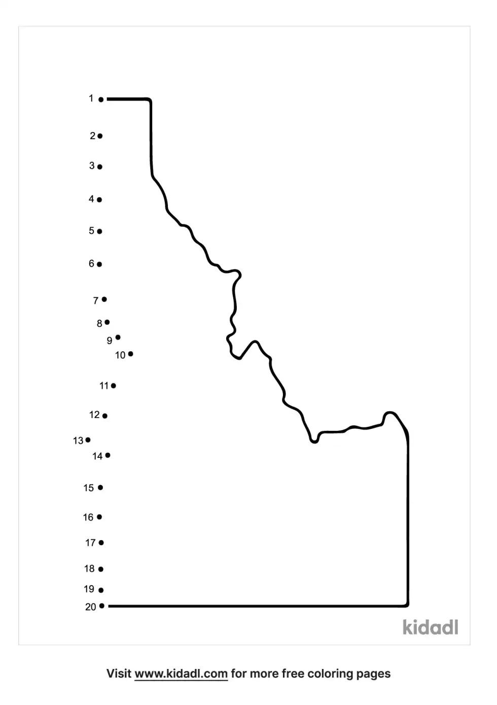 Idaho Dot To Dot (Easy)