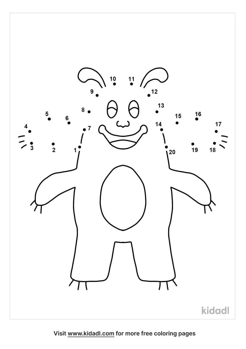 Four Handed Monster Dot To Dot (Easy)