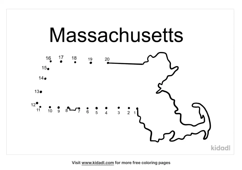 Massachusetts Dot To Dot (Easy)
