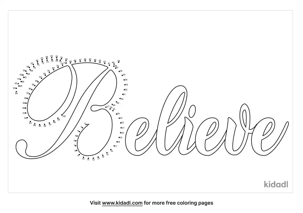 Word "believe" Dot To Dot (Hard)
