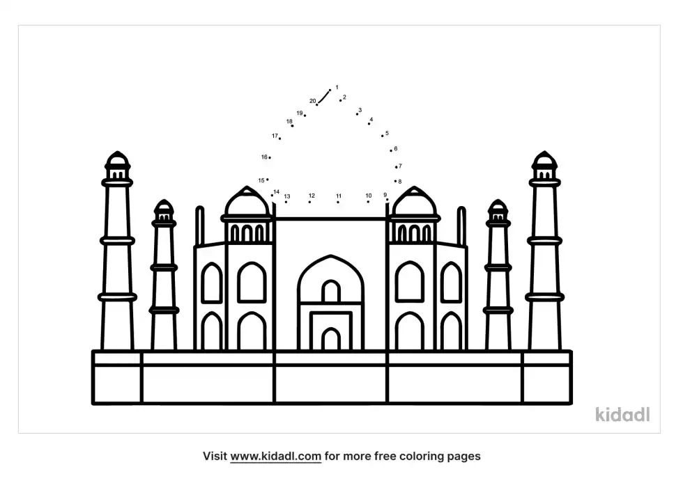 Taj Mahal Dot To Dot (Easy)