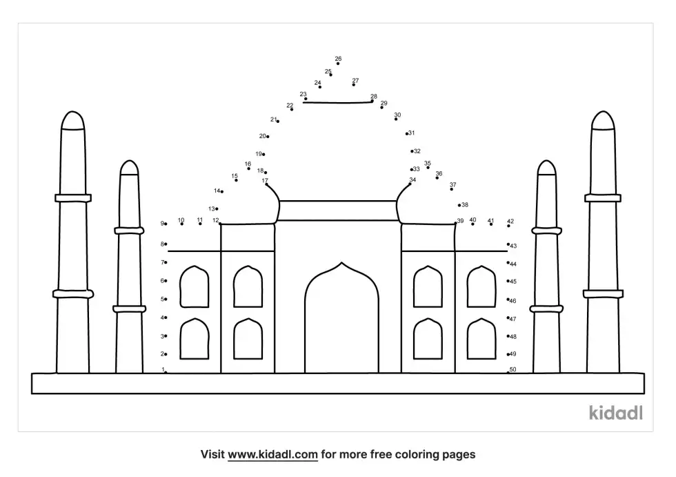Taj Mahal Dot To Dot (Medium)
