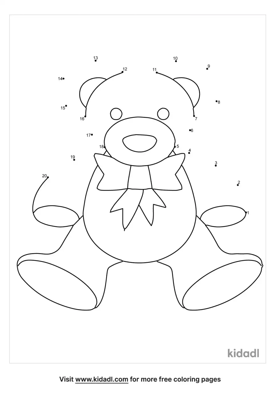 Teddy Bear Dot To Dot (Easy)