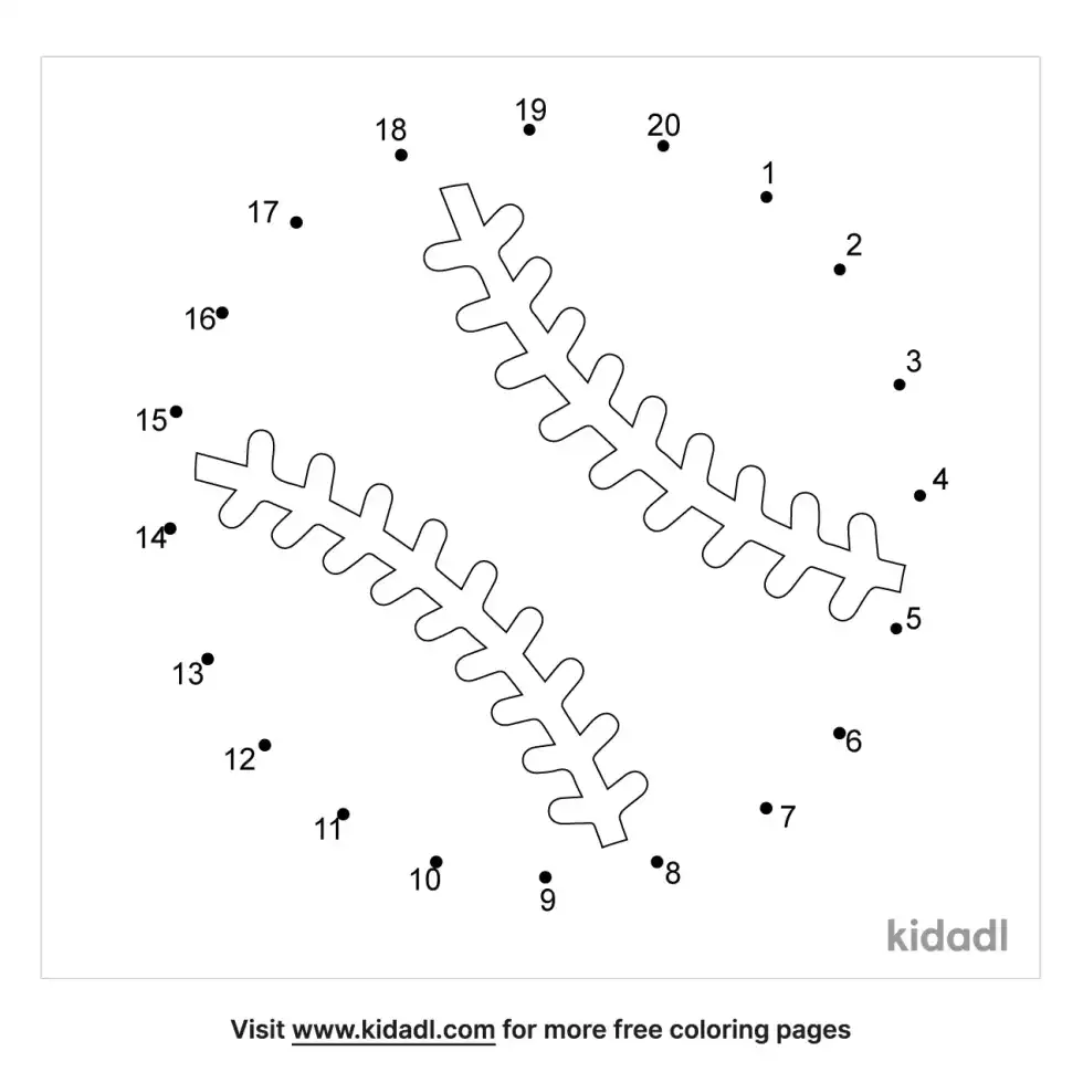 Baseball Dot To Dot (Easy)