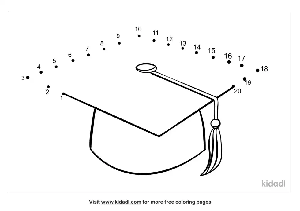 Graduation Cap Dot To Dot (Easy)