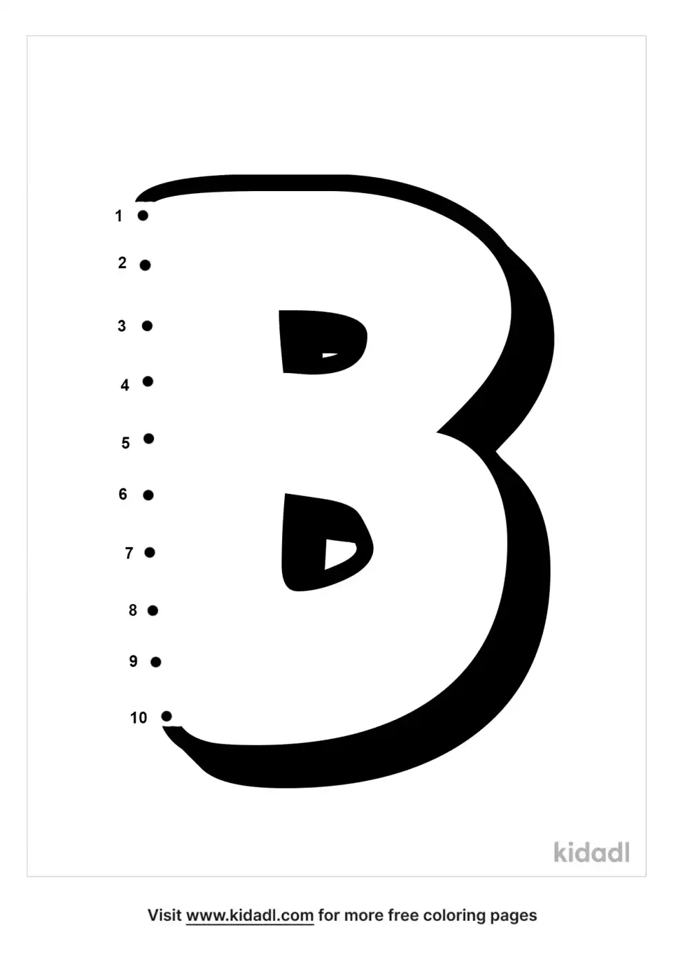 Capital Letter B Dot To Dot (Easy)