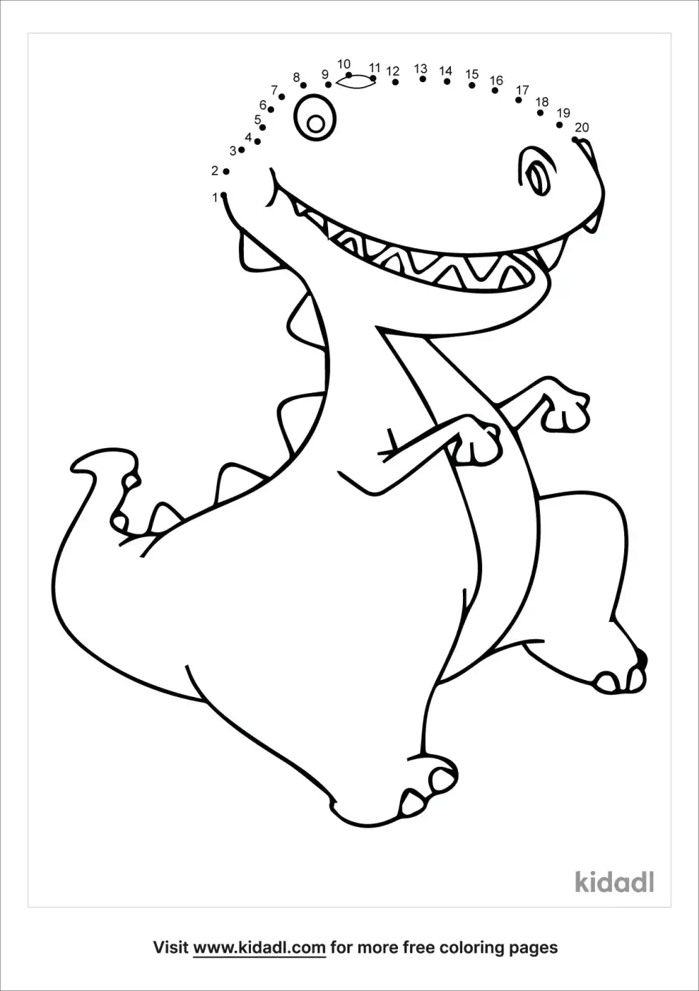 Dancing Dinosaur Dot To Dot (Easy)