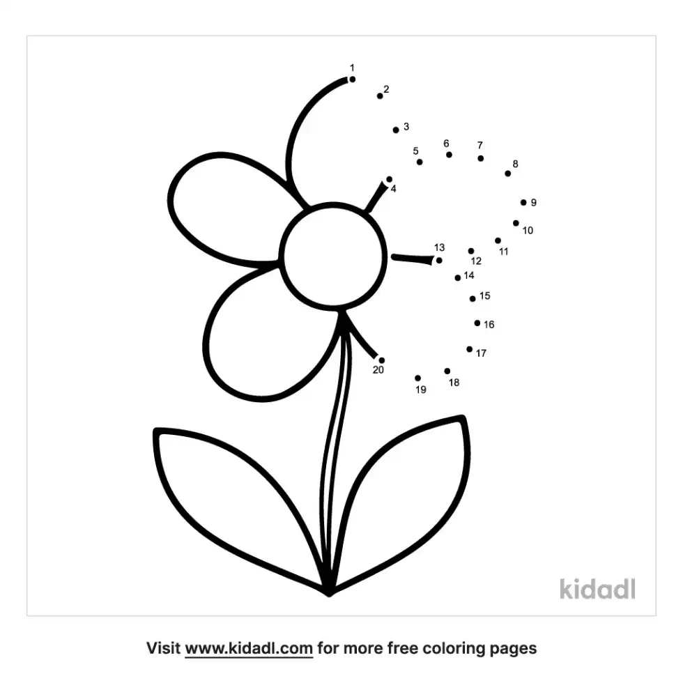 Flowers Dot To Dot (Easy)