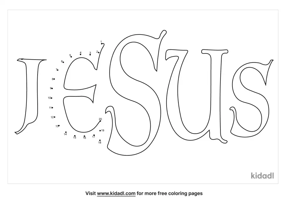 Word "jesus" Dot To Dot (Easy)