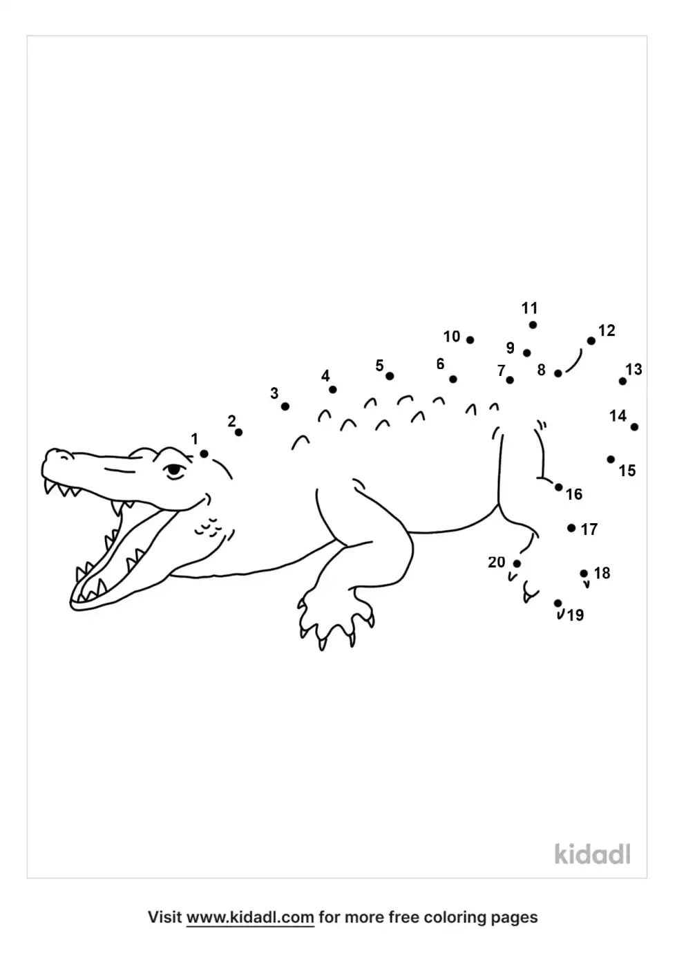 Crocodile Dot To Dot (Easy)